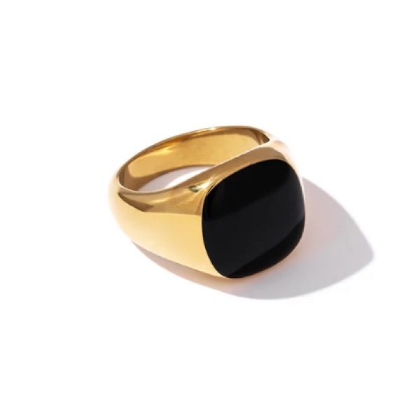 🖤18K gold plated black enamel ring - Picture 5 of 7